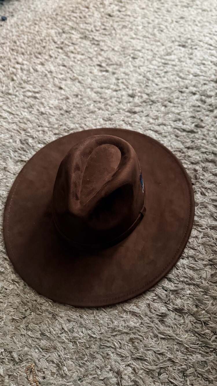 Country Coolin Brown Suede Fedora Hat